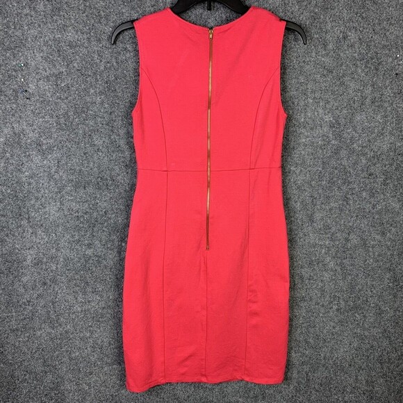 Unbranded Sheath Dress Women XS Sleeveless Stretch Coral Exposed Back Zipper - Picture 5 of 6